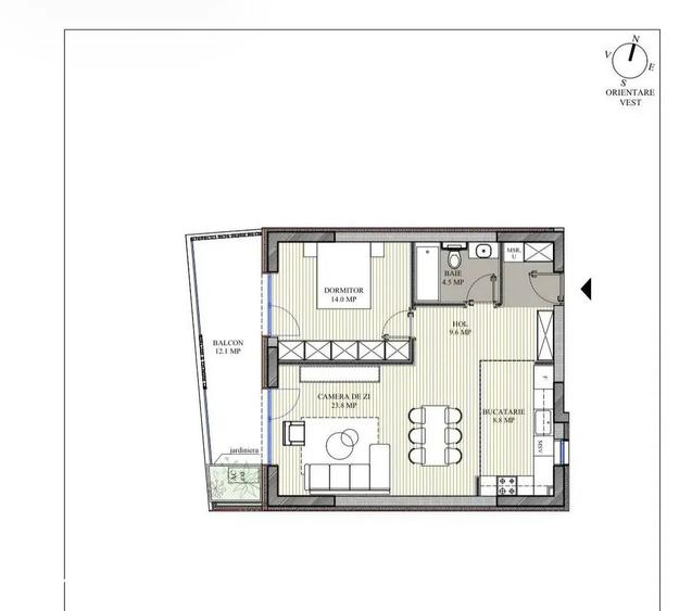 Apartament cu 2 camere în Decebal