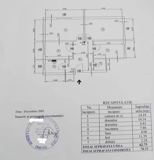Apartament cu 3 camere decomandat în Precista