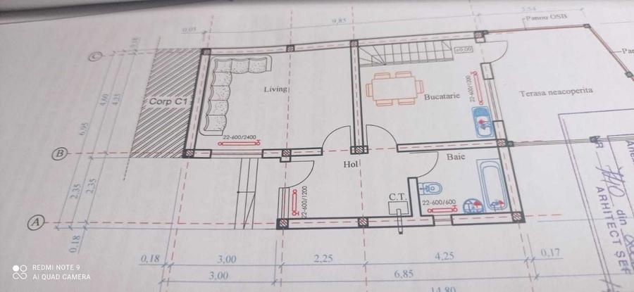 Casă cu 3 camere în Central