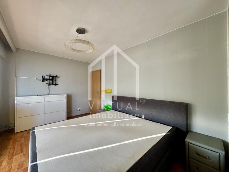 Apartament cu 3 camere semidecomandat, mobilat în Central