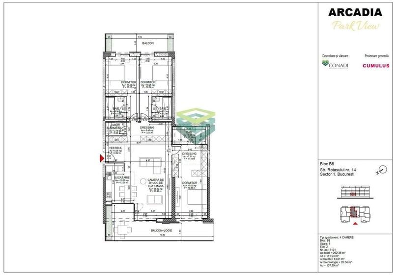 Apartament cu 4 camere în Domenii