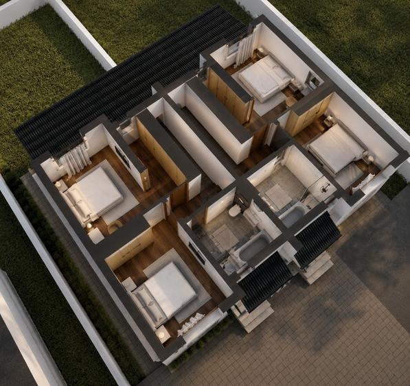 Duplex cu 4 camere cu Canalizare în Moșnița Veche