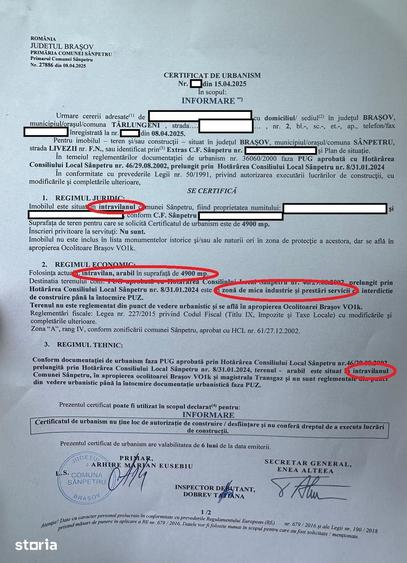 Teren de 4900 mp, în Sânpetru