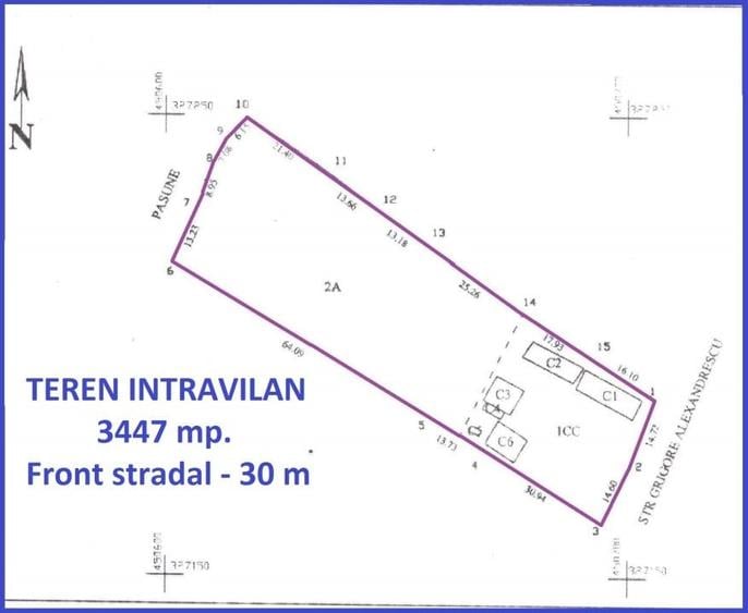 Teren Construcții intravilan de 3447 mp, în Central