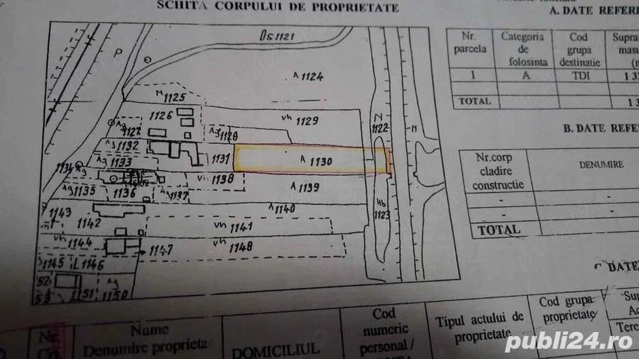 Teren de 1150 mp, în Periș