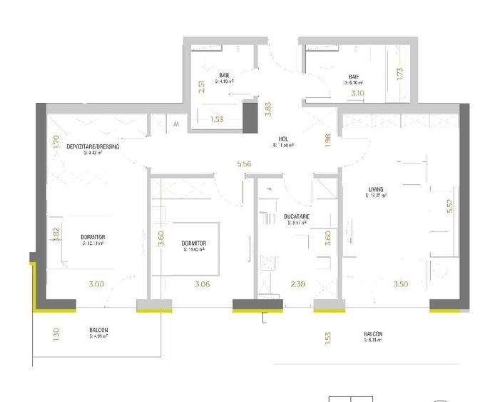 Urban Plaza - Etaj 1 - Apartament 3 camere, 2 bai, 2 terase, parcare! - 17