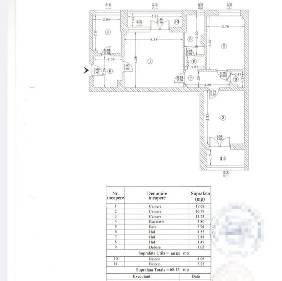 Apartament cu 3 camere în Câmpia Libertății