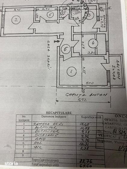 Apartament cu 3 camere în Mioriței