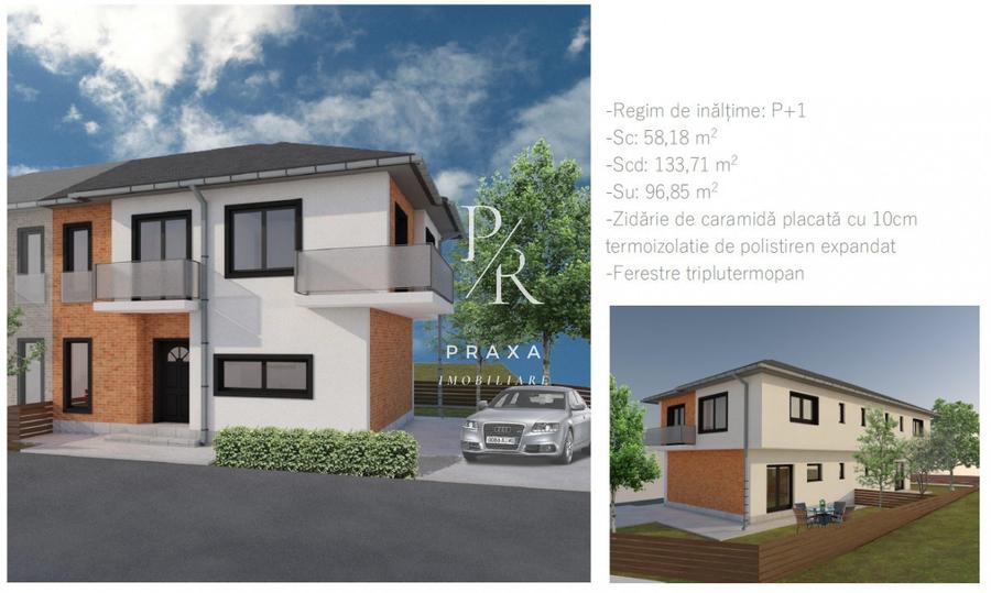 Duplex cu 4 camere cu Canalizare în Florești