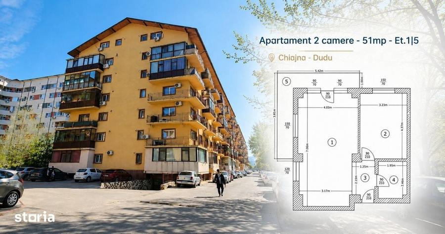 Apartament cu 2 camere în Dudu