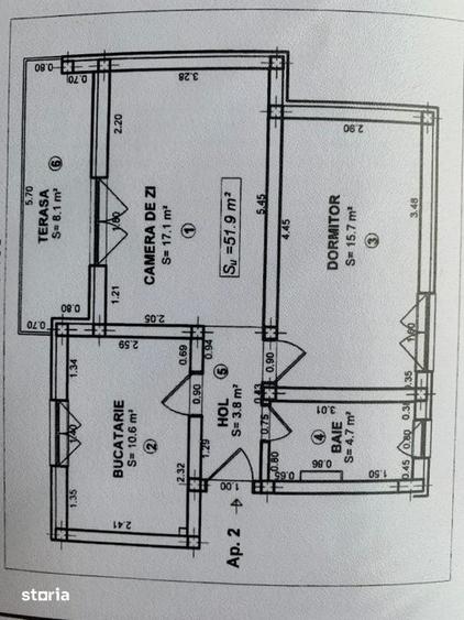 Apartament cu 2 camere, mobilat în Moșnița Nouă