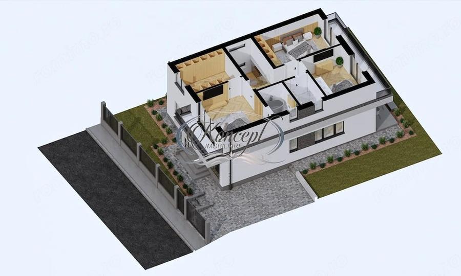 Casă cu 5 camere cu Teren 500 Mp în Câmpenești