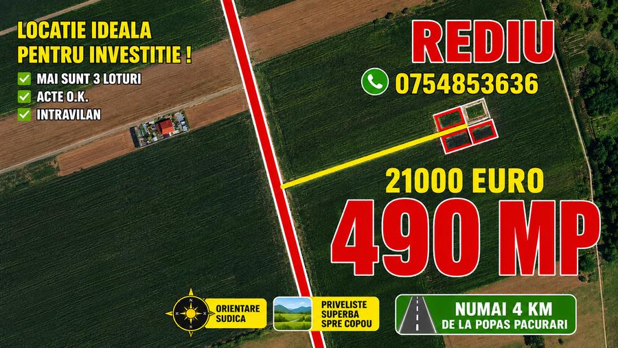 Teren Construcții intravilan de 490 mp, în Păcurari