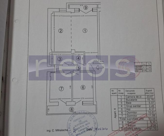 Apartament cu 3 camere decomandat, mobilat în Panduri
