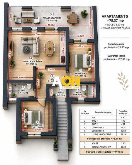 Apartament cu 3 camere decomandat în Cetate