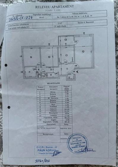 Apartament cu 3 camere decomandat în Berceni