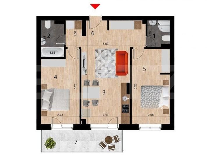 Apartament 3 camere, 64mp, Semifinisat, Parcare + Boxa, zona Zorilor - 1