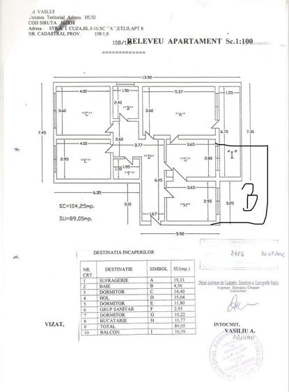 Apartament cu 4 camere decomandat în Central