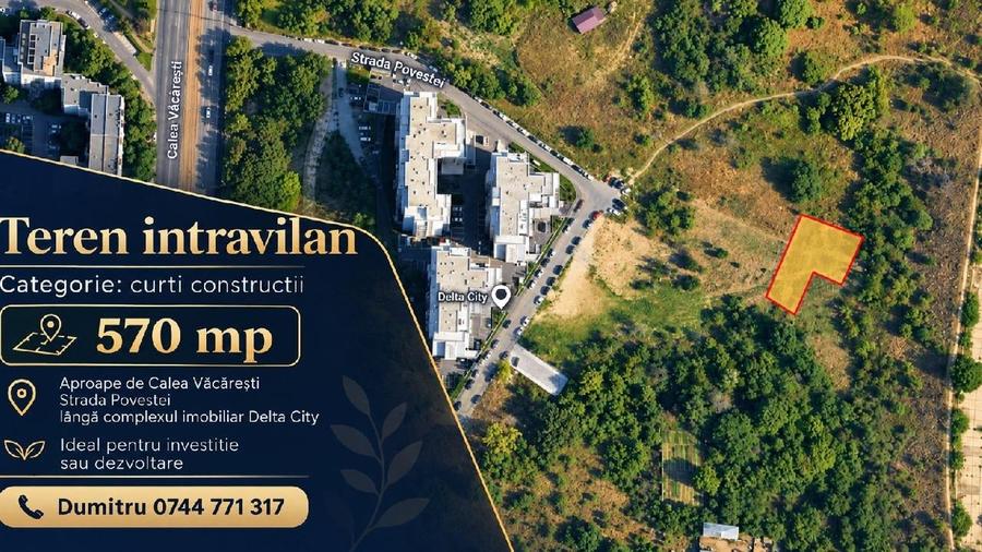 Teren Construcții intravilan de 570 mp, în Sud