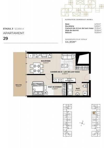 Apartament cu 2 camere în Gară