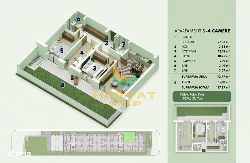 Apartament 4 camere in bloc nou, cu curte de 55 mp - Popesti Leordeni - 6