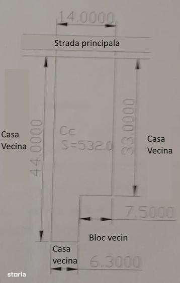 Casă cu 3 camere cu Teren 532 Mp în Central