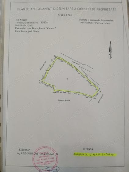 Teren de 765 mp, în Pârâul Pântei
