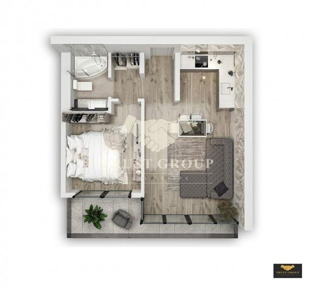 Apartament cu 2 camere decomandat în Tei