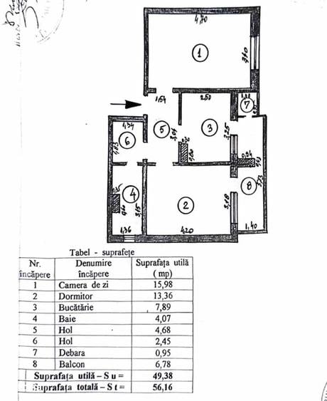 Apartament cu 3 camere în Mazepa 2
