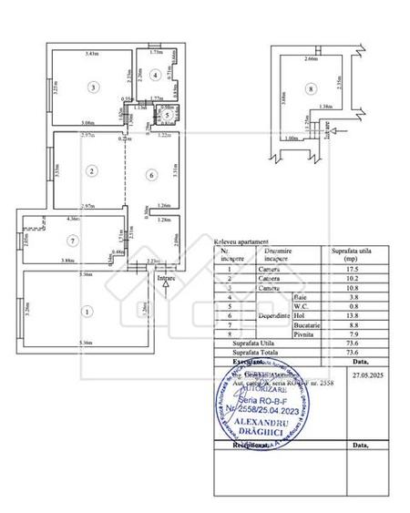 Apartament cu 3 camere decomandat în Terezian