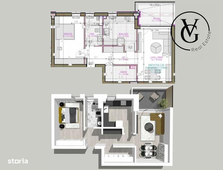 Apartament cu 2 camere spatios | in complexul rezidential Blue Bike ED - 12