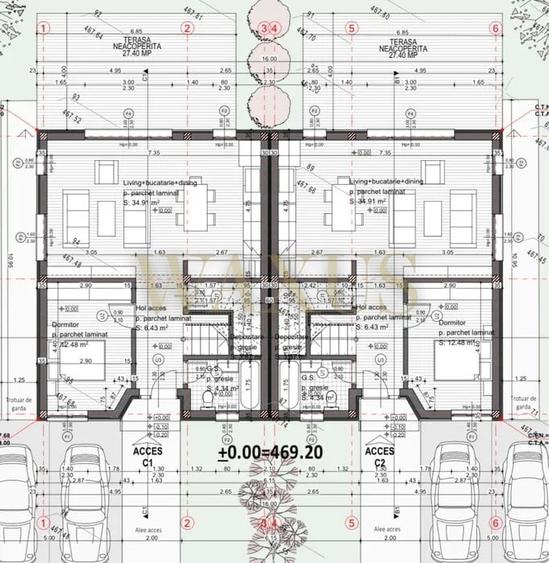 Duplex cu 5 camere cu Canalizare în Chinteni