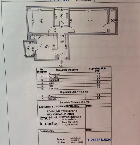 Apartament cu 2 camere decomandat în Far