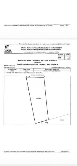 Teren Construcții intravilan de 1650 mp, în Poplaca