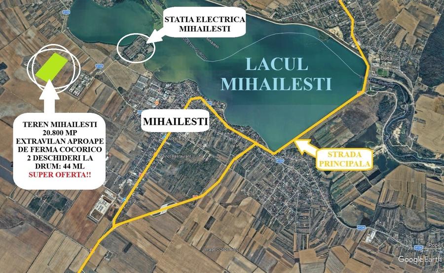 Teren extravilan de 20800 mp, în Mihăilești