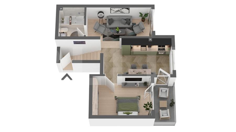 Apartament cu 2 camere semidecomandat în Apahida