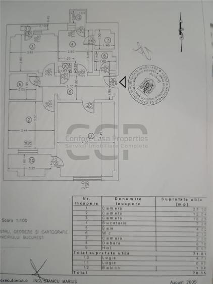 Apartament cu 3 camere decomandat în Nerva Traian