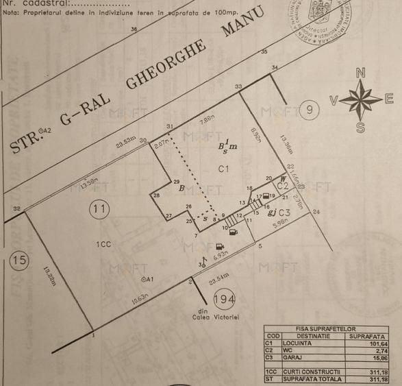 Casă individuală cu 5 camere cu Canalizare în Calea Victoriei