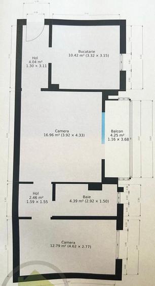 Apartament cu 2 camere semidecomandat, mobilat în Girocului