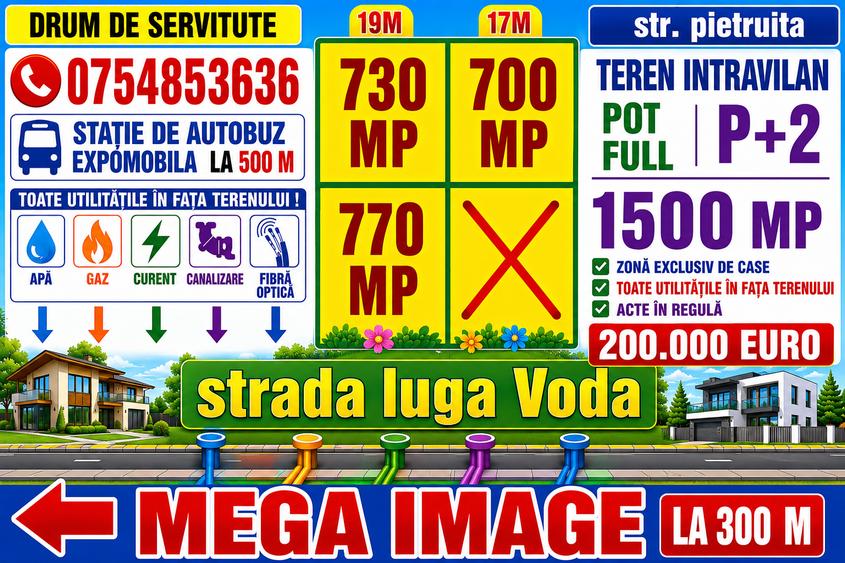 Teren Construcții intravilan de 1500 mp, în Cug