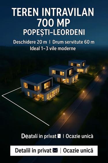Teren de 700 mp, în Exterior Sud