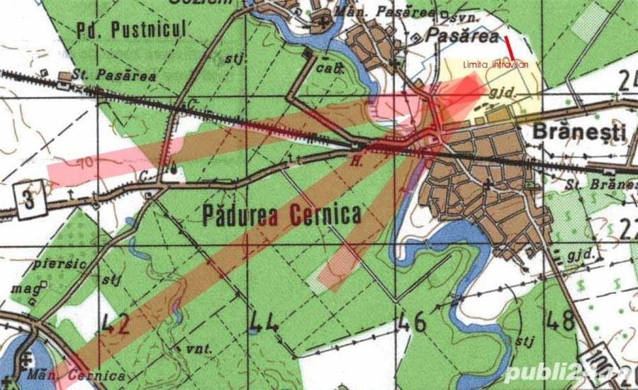 BRANESTI, spatele Politiei, 7000mp, 29m deschidere la intravilan - 1