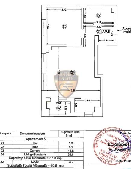 Apartament cu 2 camere decomandat în Tăbăcărie