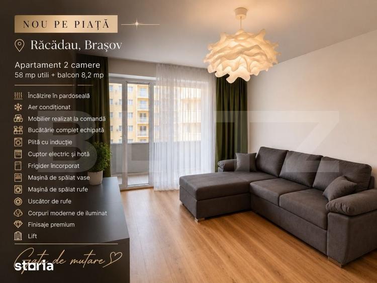 Apartament 2 camere, balcon 8,2 mp, parcare, Racadau - 2