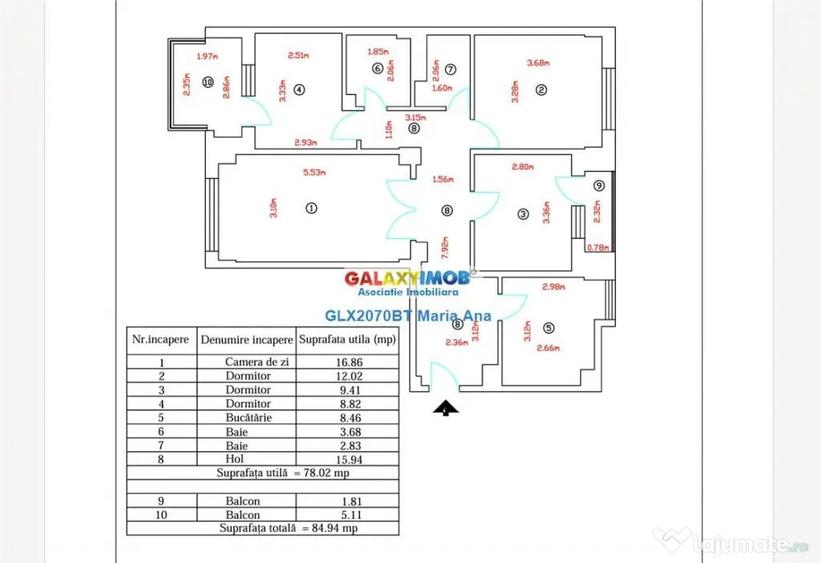 Apartament cu 4 camere decomandat în Ultracentral