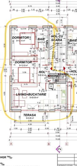 Apartament cu 2 camere decomandat în Sânpetru