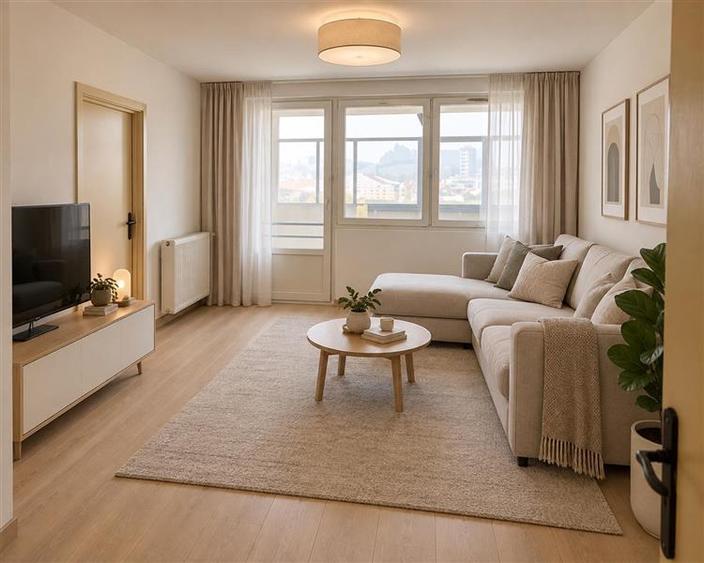 Apartament cu 3 camere semidecomandat în Giurgiului