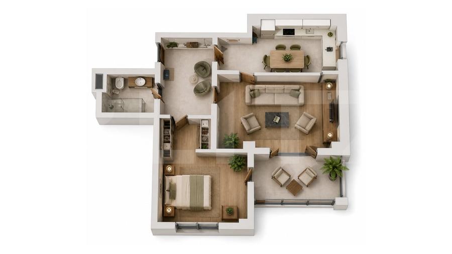 Apartament cu 2 camere decomandat în Livezeni