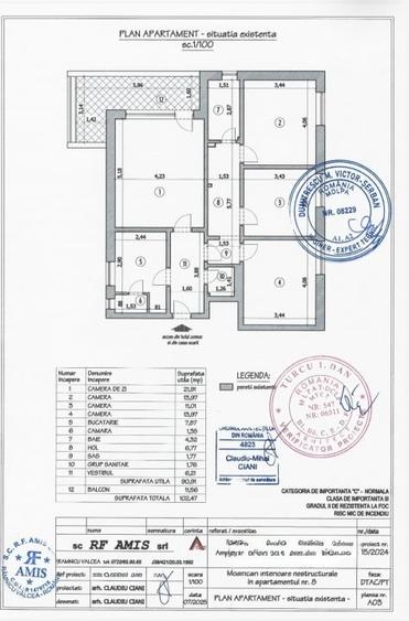 Apartament cu 4 camere decomandat în Kiseleff