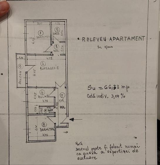 Apartament cu 3 camere decomandat în Central